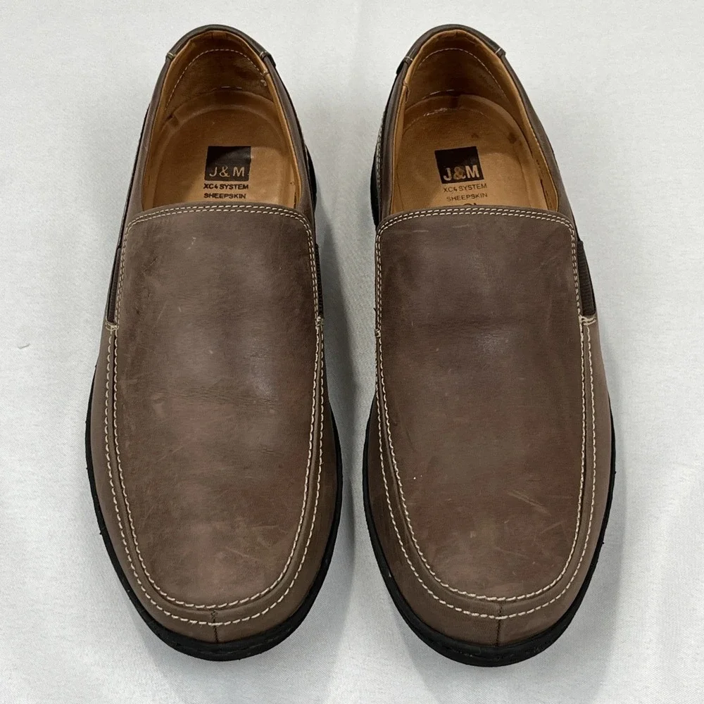 J & M Johnston &‎ Murphy Driving Loafers Men 9M Shoes Brown leather Sheepskin